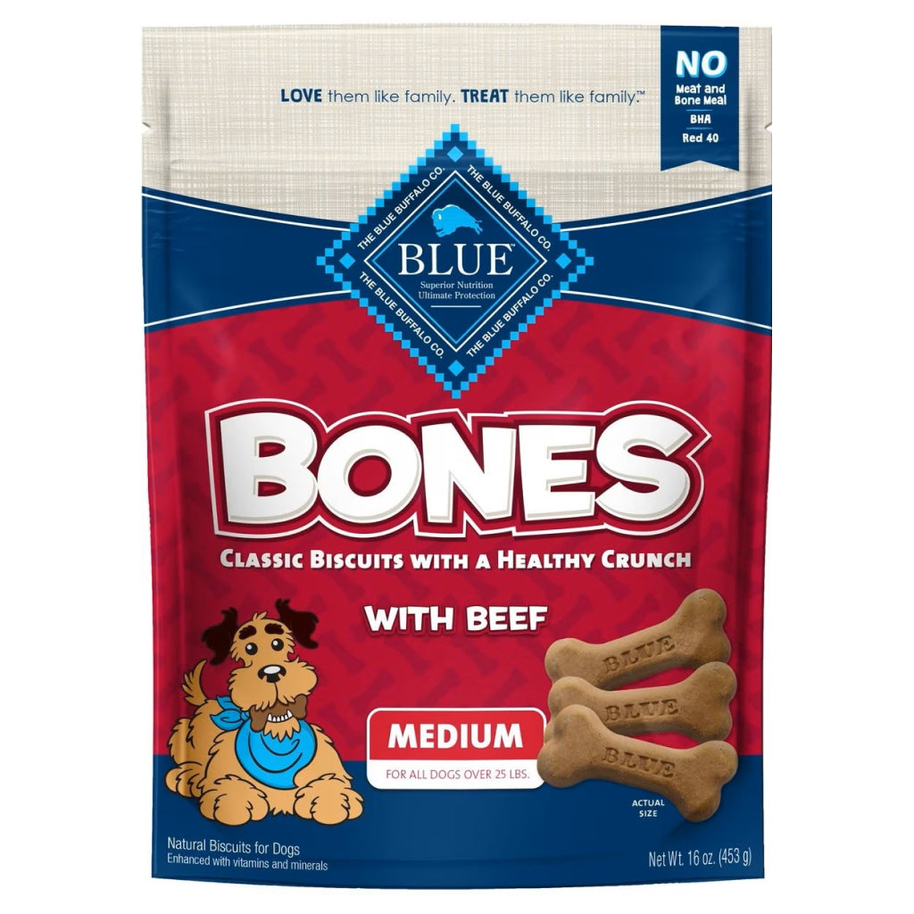 Blue Buffalo Bones Classic Biscuits For Medium-Size Dogs (16 oz)