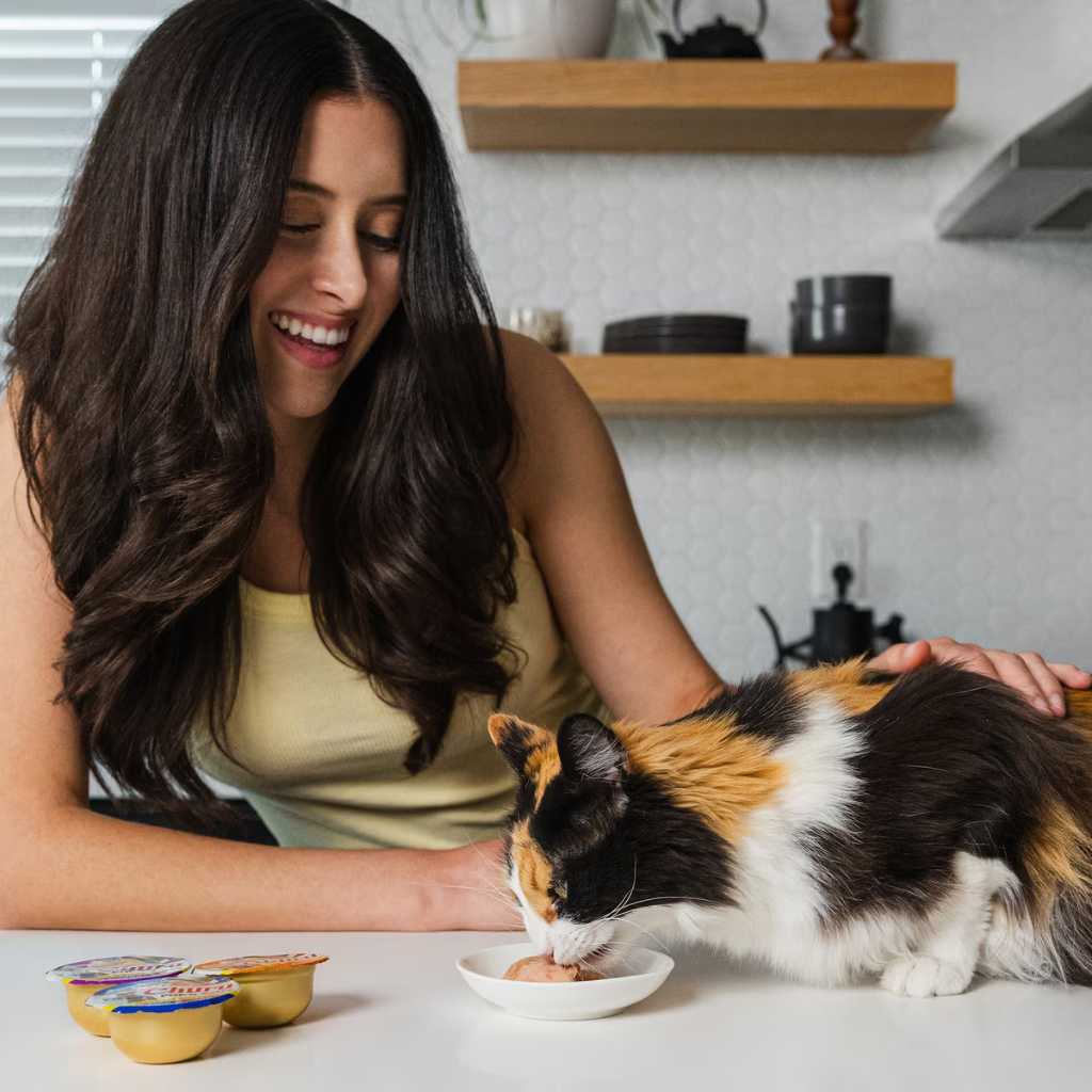 Inaba Churu Pop'n Serve Tuna & Bonita Flakes Recipe Grain-Free Lickable Cat Treats, 1.2-oz cup