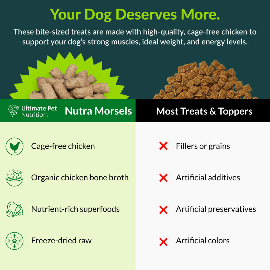 Ultimate Pet Nutrition Nutra Morsels Superfood Treat & Topper Freeze-Dried Raw Dog Treats