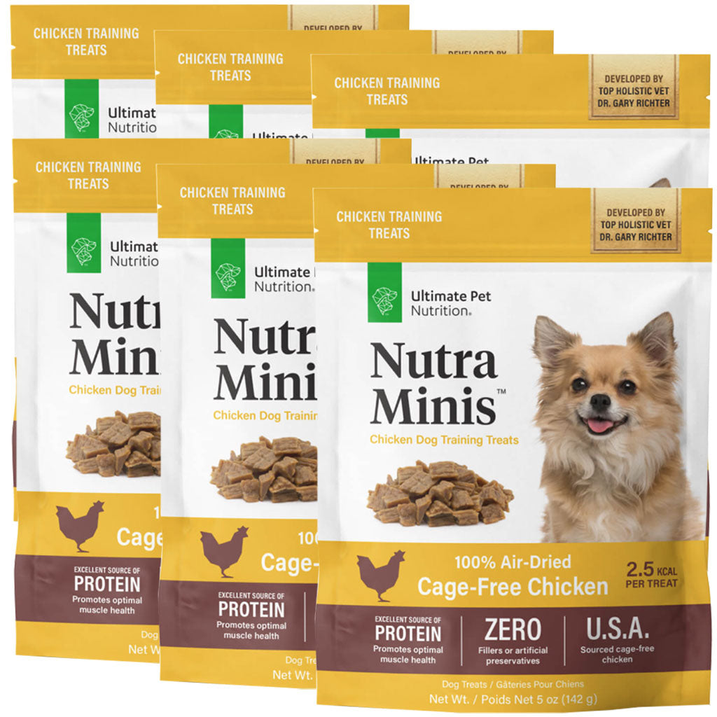 Ultimate Pet Nutrition Nutra Minis Air-Dried Chicken Dog Training Treats, 5-oz