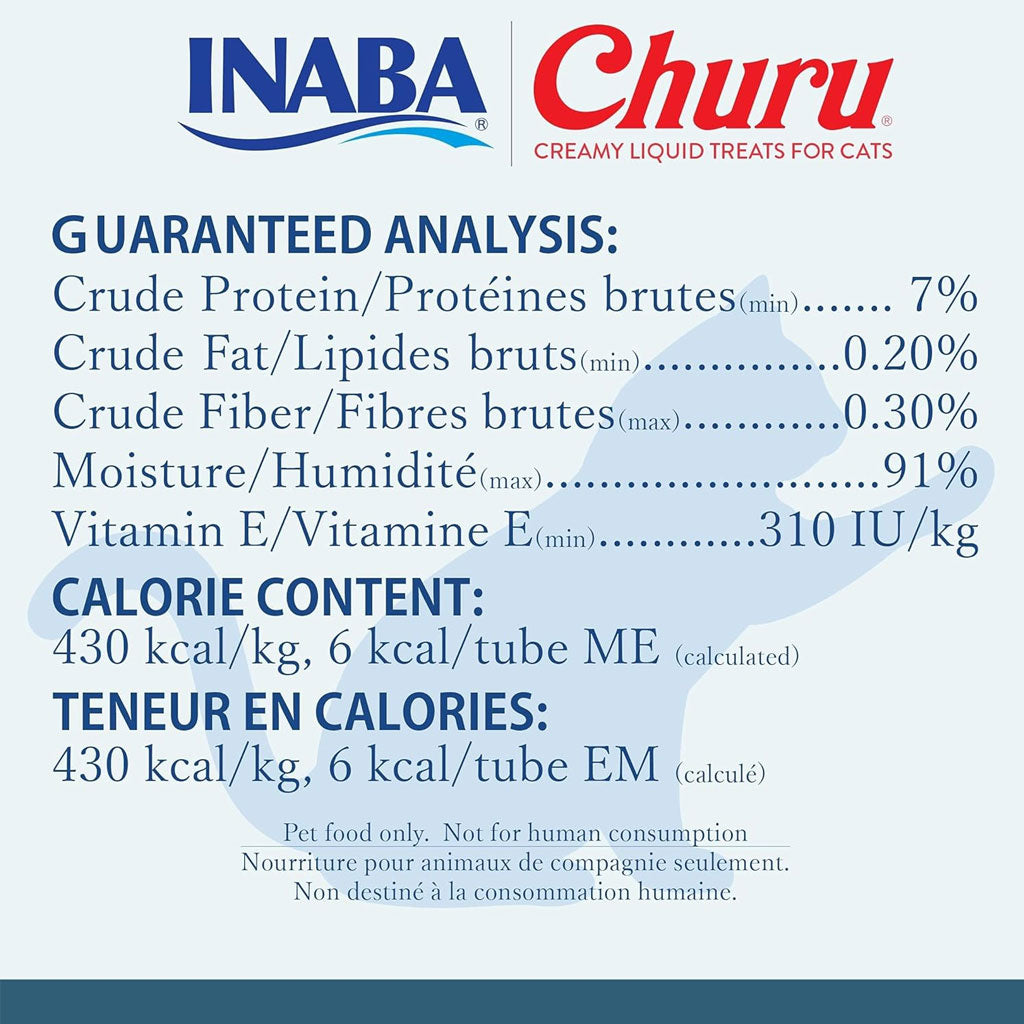 Inaba Churu Chicken Puree Grain-Free Lickable Treat for Cats, 0.5-oz x 4-tubes