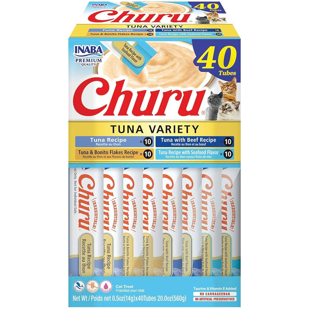 Inaba Churu Tuna Variety Pack Grain-Free Lickable Treat for Cats