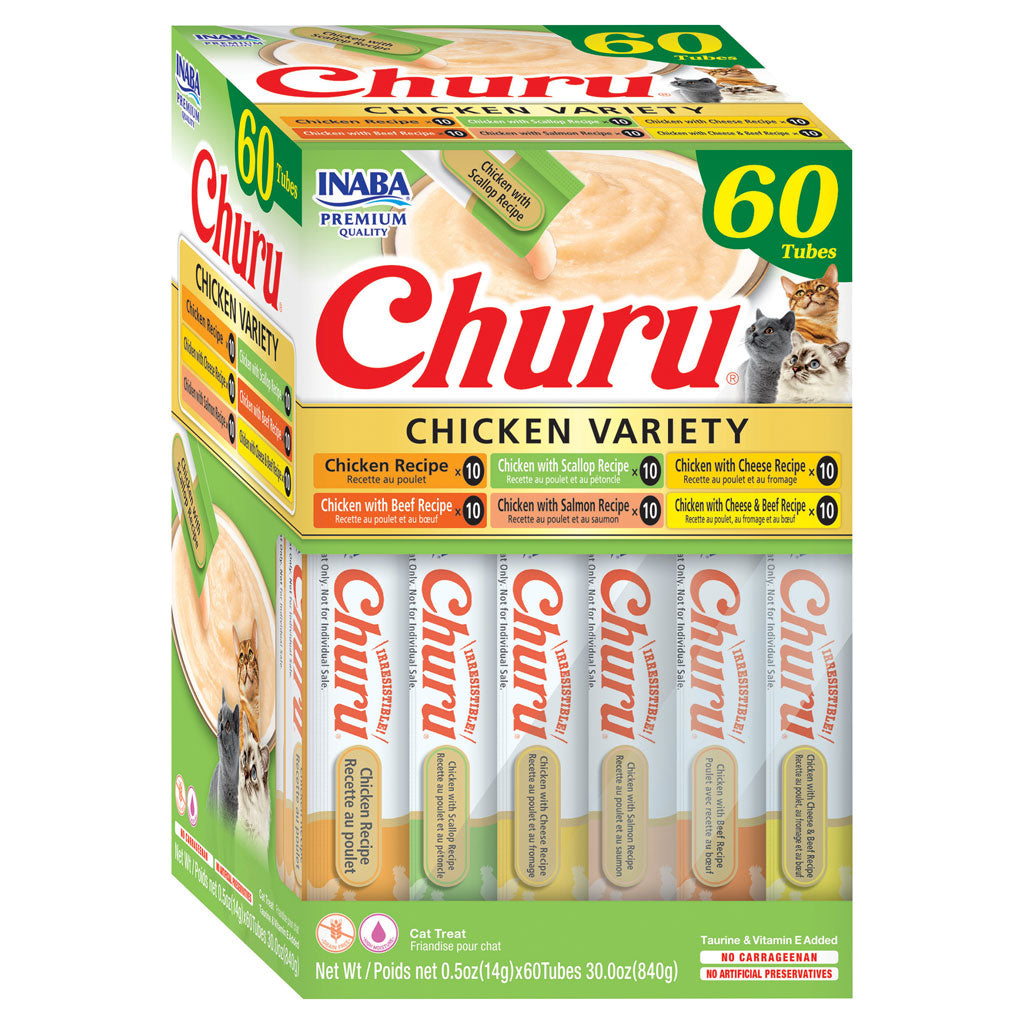 Inaba Churu Chicken Variety Pack Grain-Free Lickable Treat for Cats