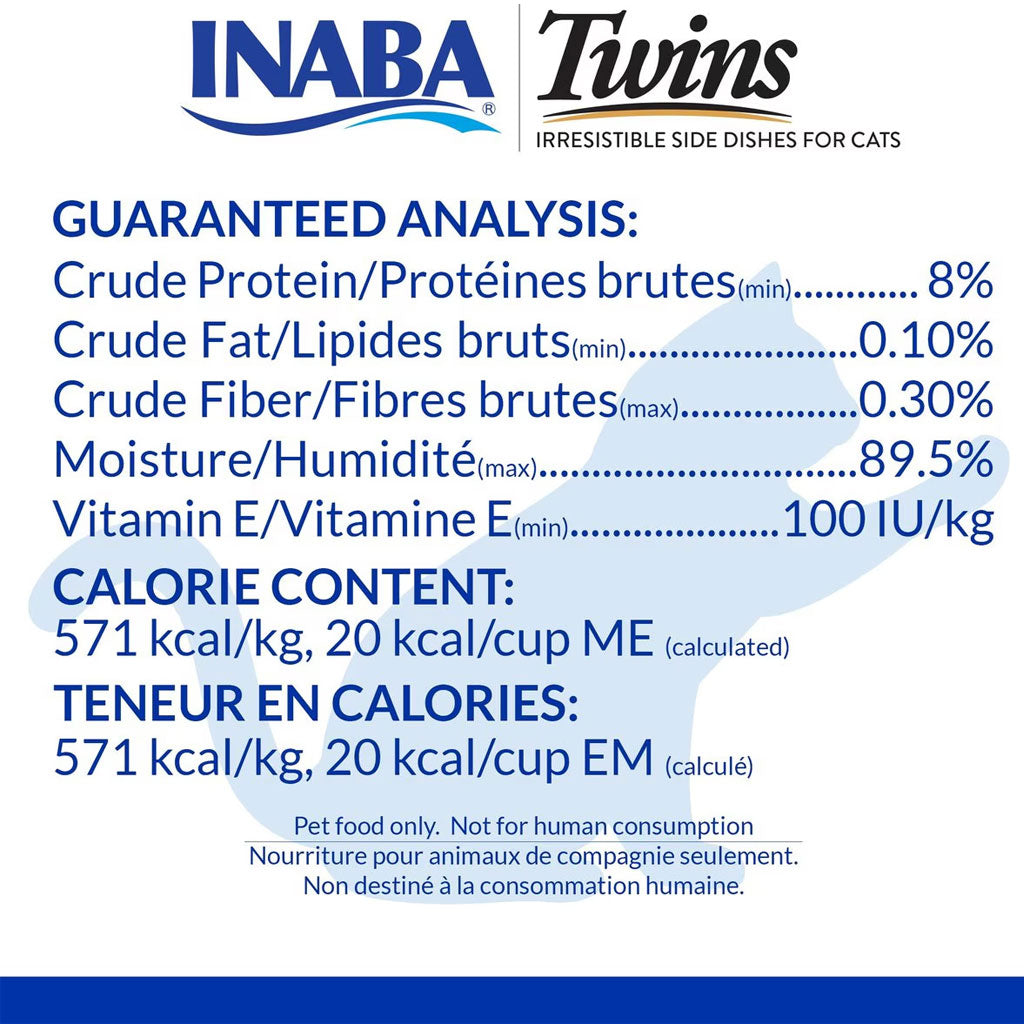 Inaba Twins Tuna & Chicken with Scallop Recipe Grain-Free Cat Food, 1.23-oz