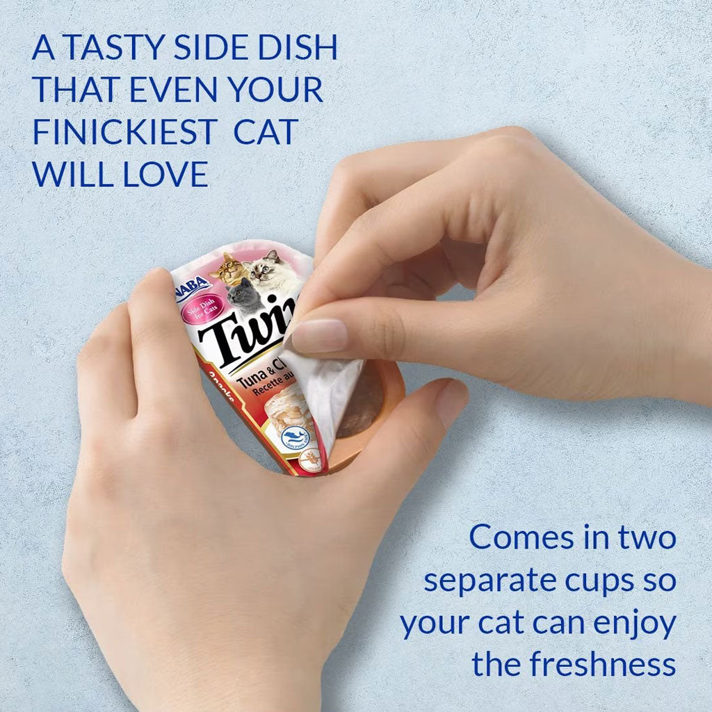 Inaba Twins Tuna & Chicken with Scallop Recipe Grain-Free Cat Food, 1.23-oz