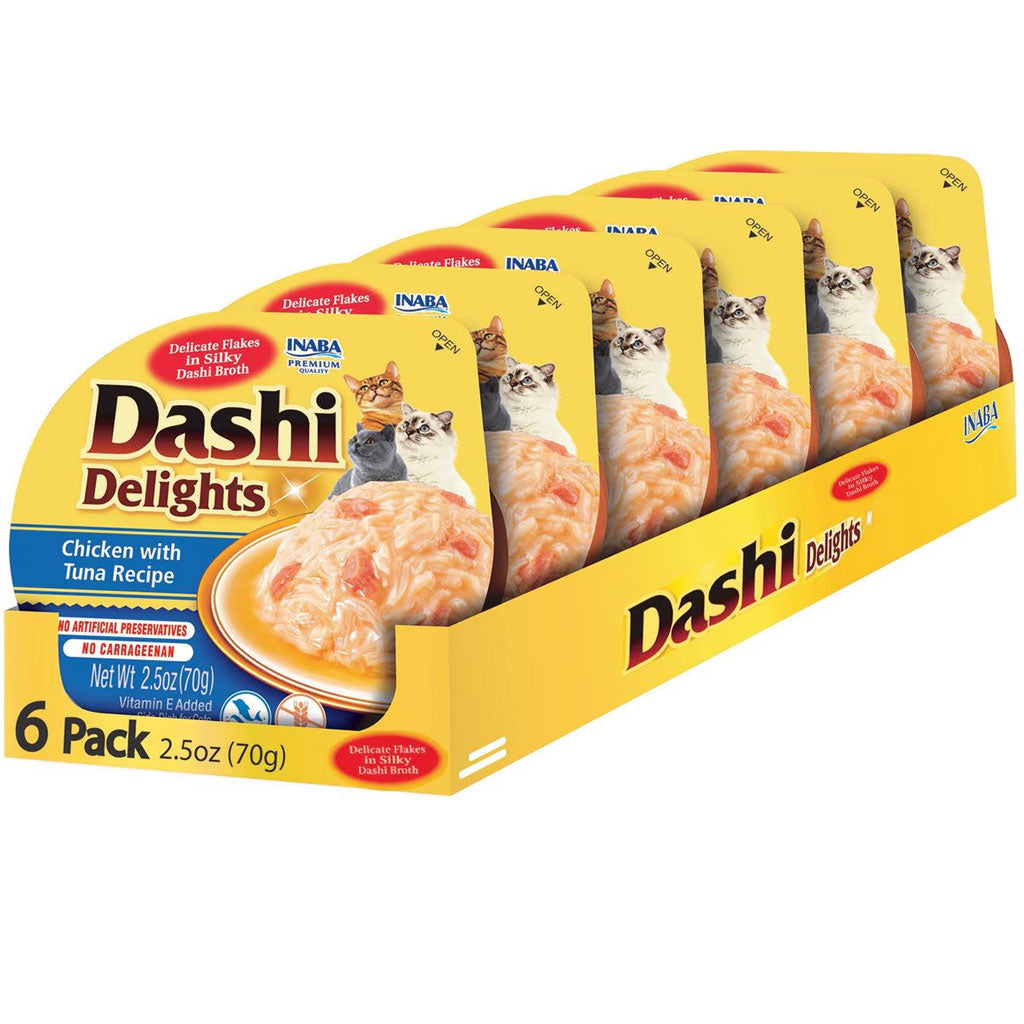 Inaba Dashi Delights Chicken with Tuna Recipe in Broth Cat Food, 2.5-oz