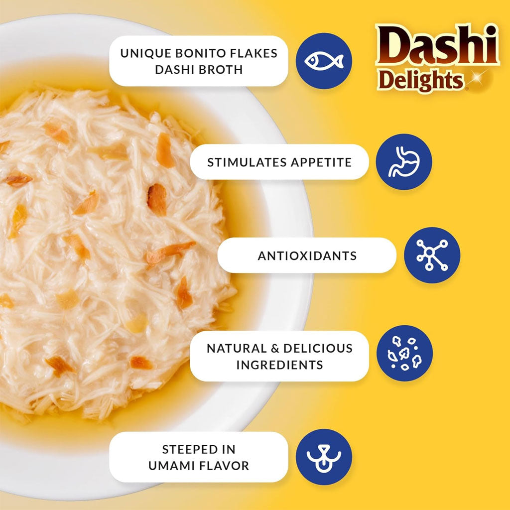 Inaba Dashi Delights Chicken with Cheese Recipe in Broth Cat Food, 2.5-oz