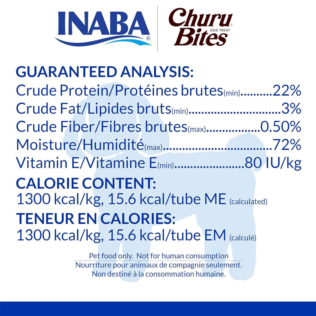 Inaba Churu Bites Chicken Recipe wraps Chicken with Cheese Dog Treats, 0.42-oz X 8 Tubes
