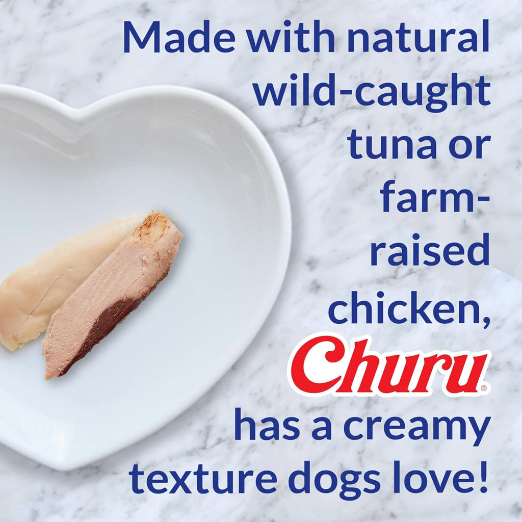 Inaba Churu Meal Topper Chicken Recipe Dog Food, 0.5-oz x 4-tubes