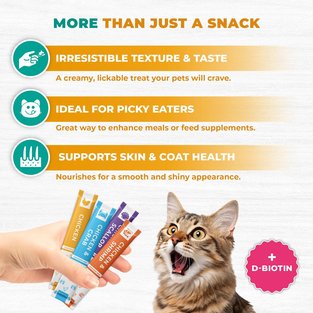 Beloved Pets Chicken Mix Creamy Lickable Treats Skin & Coat Care for Cats & Dogs