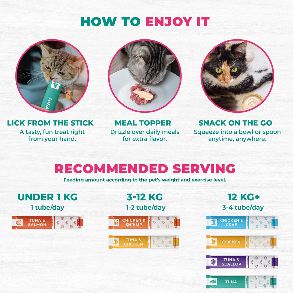 Beloved Pets Chicken & Tuna Mix Creamy Lickable Treats Dual Support for Cats & Dogs, 40-count