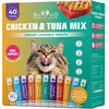Beloved Pets Chicken & Tuna Mix Creamy Lickable Treats Dual Support for Cats & Dogs, 40-count