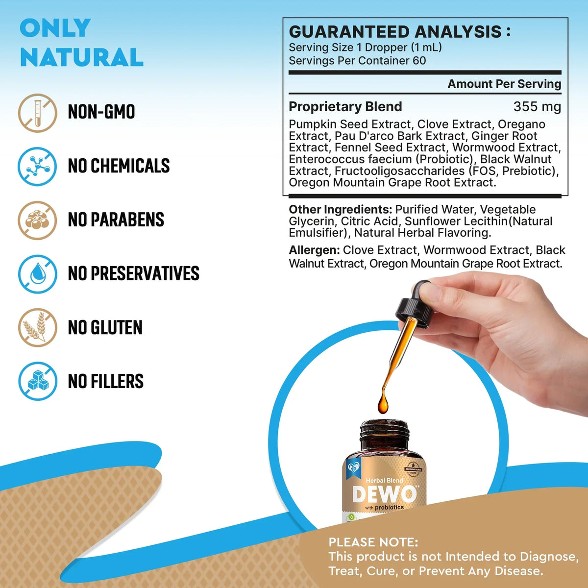 Beloved Pets Dewo with Probiotics Natural Intestinal Defense for Cats & Dogs (2 oz)