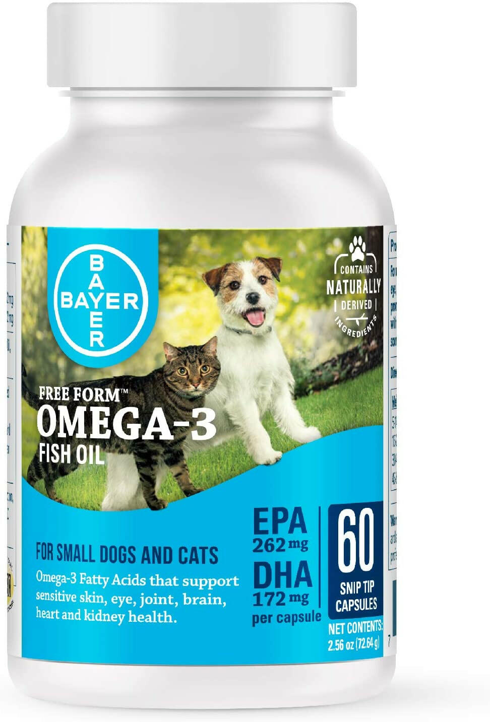 Pet Protect Free Form Omega-3 Fish Oil for Small Dogs and Cats (60 capsules)