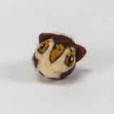 Handmade Needle Felted Wool Owl Character ball - 1 ball
