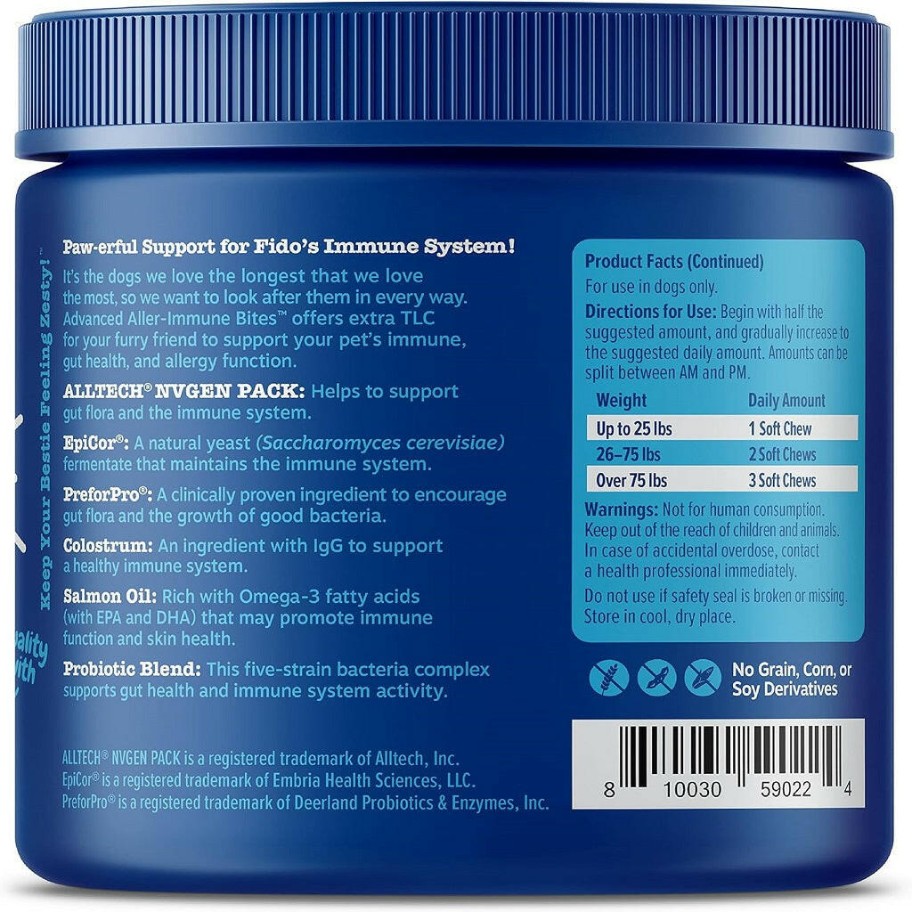 Zesty Paws Senior Advanced Aller-Immune Salmon Flavored Chews for Dogs (90 ct)