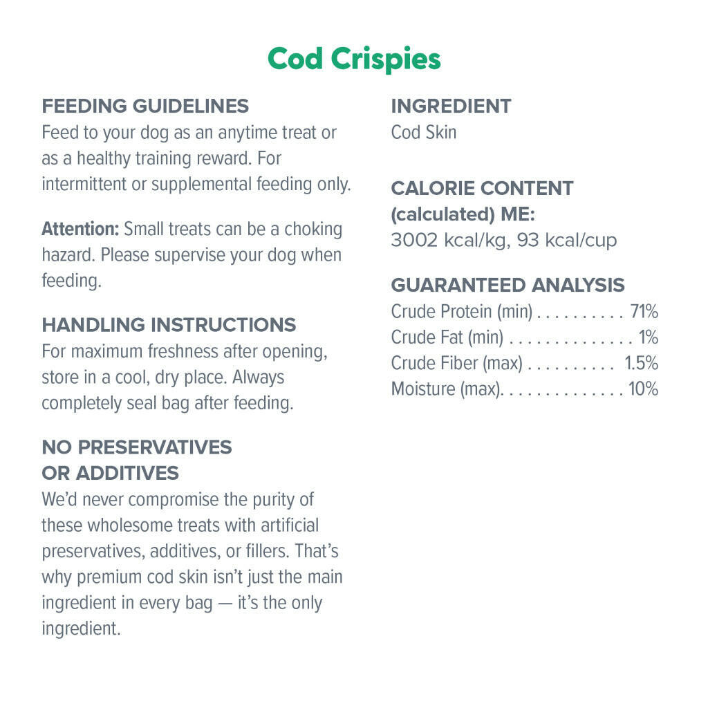 Dr. Marty Cod Crispies Freeze Dried Cod Skin Dog Treats