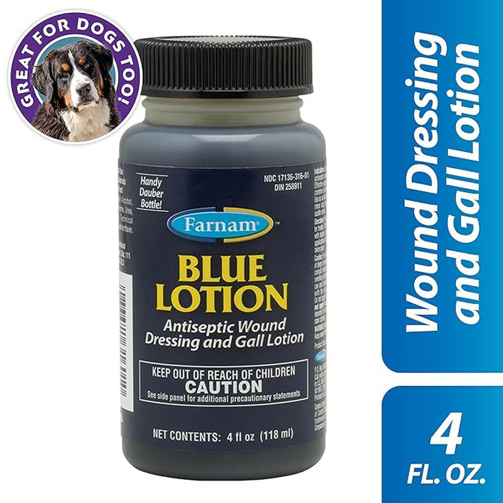 Farnam Blue Lotion Antiseptic Wound Dressing and Gall Lotion For Horses & Dogs(4 oz)