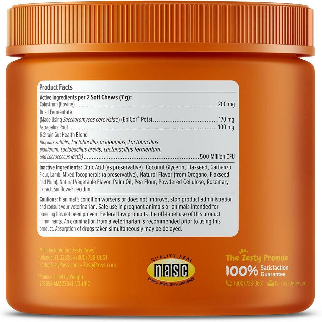 Zesty Paws Allergy & Immune Bites Lamb Flavored Chews for Dogs (90 ct)