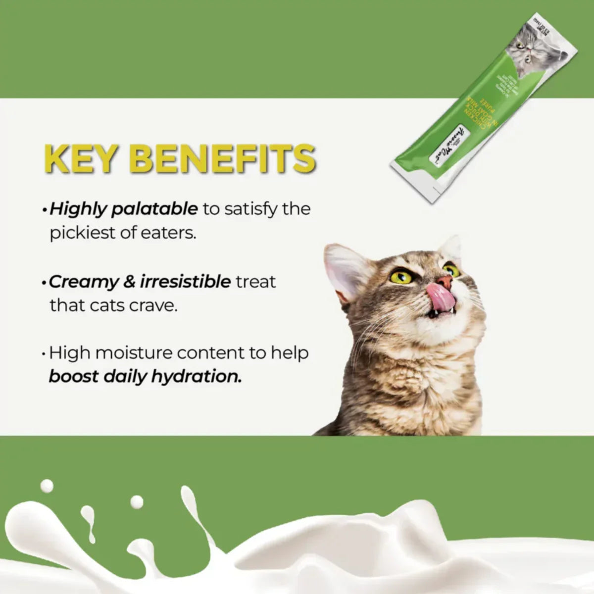 Fussie Cat Chicken with Duck in Goat Milk Puree Lickable Cat Treats, 0.5-oz x 4-tubes