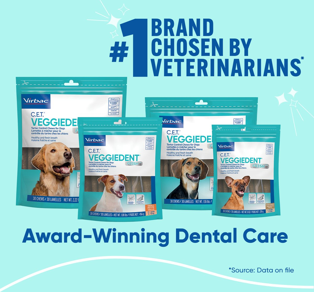 C.E.T. VeggieDent Fr3sh for Large Dogs Over 66 lbs