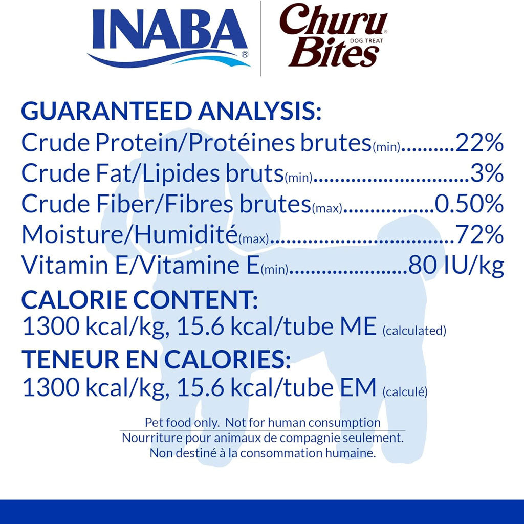 Inaba Churu Bites Chicken Recipe wraps Chicken with Salmon Dog Treats, 0.42-oz X 8 Tubes