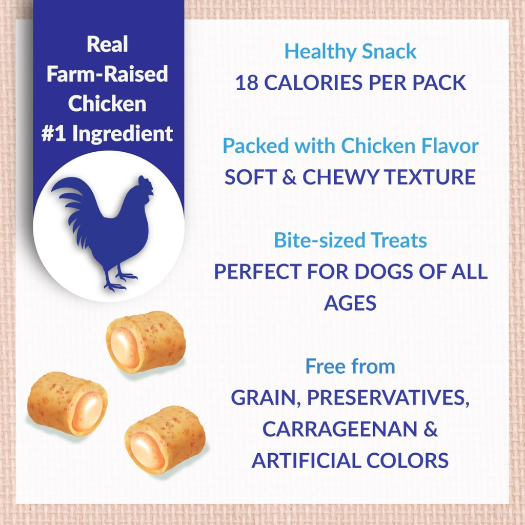 Inaba Churu Fun Bites Chicken Recipe Wraps Soft Baked Dog Treats (8 packs)