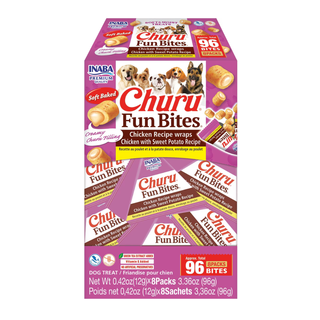 Inaba Churu Fun Bites Chicken Recipe Wraps Soft Baked Dog Treats (8 packs)