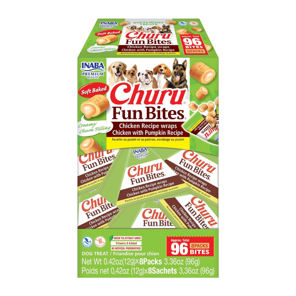 Inaba Churu Fun Bites Chicken Recipe Wraps Soft Baked Dog Treats (8 packs)
