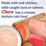 Inaba Churu Tuna with Bonito Flakes Puree Grain-Free Lickable Treat for Cats, 0.5-oz x 4-tubes