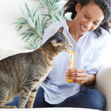 Inaba Churu Tuna with Bonito Flakes Puree Grain-Free Lickable Treat for Cats, 0.5-oz x 4-tubes