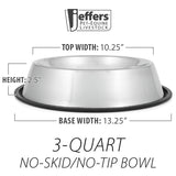 Jeffers No-Skid/No-Tip Stainless Steel Pet Bowls