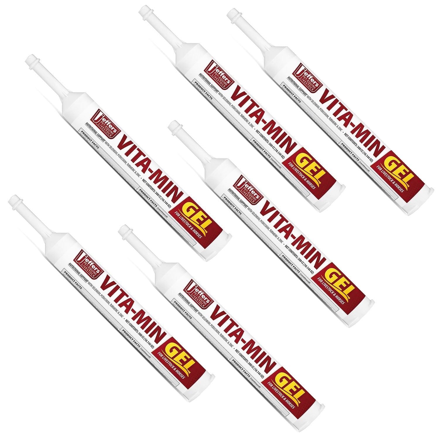 Jeffers Vita-Min Gel with Vit E & B12 for Cattle, Horses, Sheep, Goats & Swine