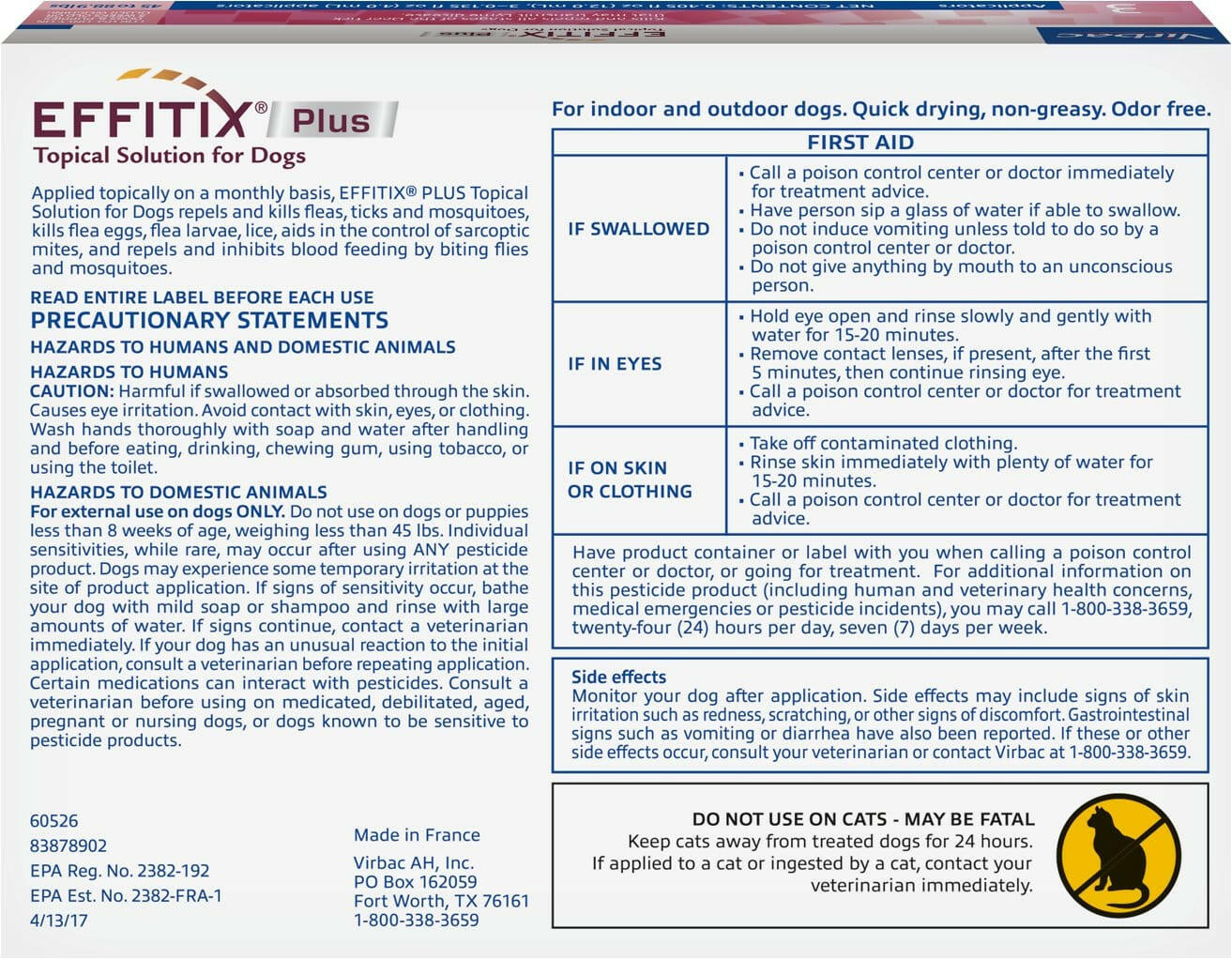 Effitix Plus for Large Dogs, 45-88.9 lbs, 3 Doses