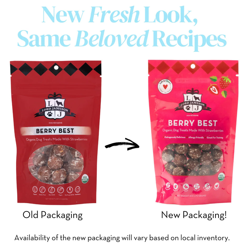 Lord Jameson Berry Best Organic Strawberry Soft & Chewy Treats For Dogs (6 oz)