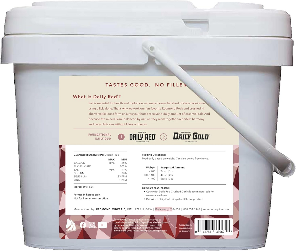 Redmond Daily Red Crushed Loose Mineral Salt For Horses