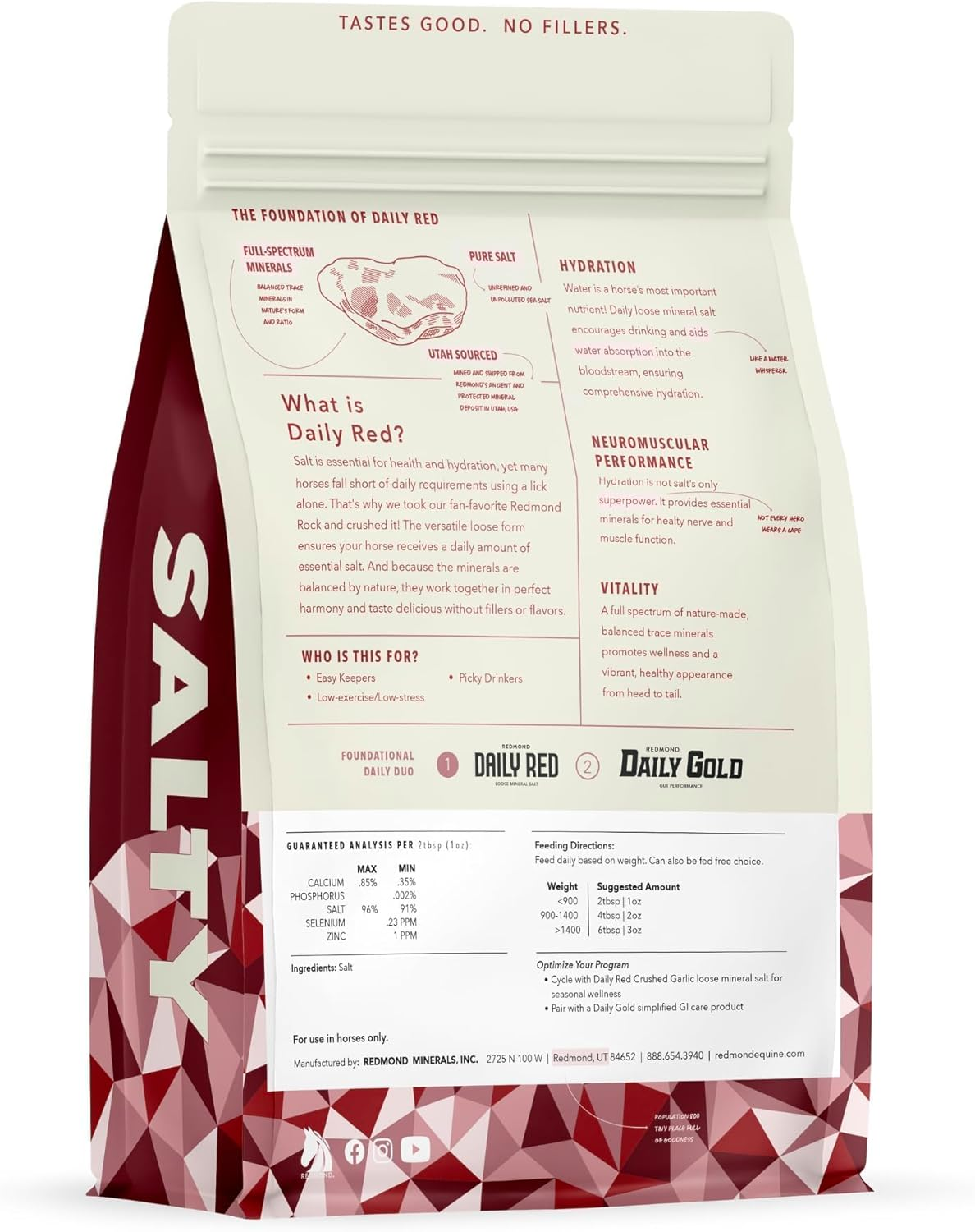 Redmond Daily Red Crushed Loose Mineral Salt For Horses