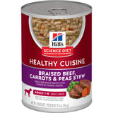 Hill's Science Diet Adult Healthy Cuisine Canned Dog Food, Braised Beef, Carrots & Peas Stew (12.5 oz x 12 cans)