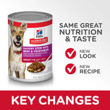 Hill's Science Diet Adult Canned Dog Food, Savory Stew with Beef & Vegetables (12.8 oz x 12 cans)