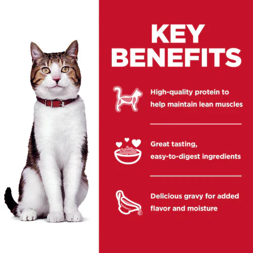 Hill's Science Diet Senior 7+ Wet Cat Food Pouch Variety Pack, Chicken and Tuna(2.8 oz x 12 pouches)
