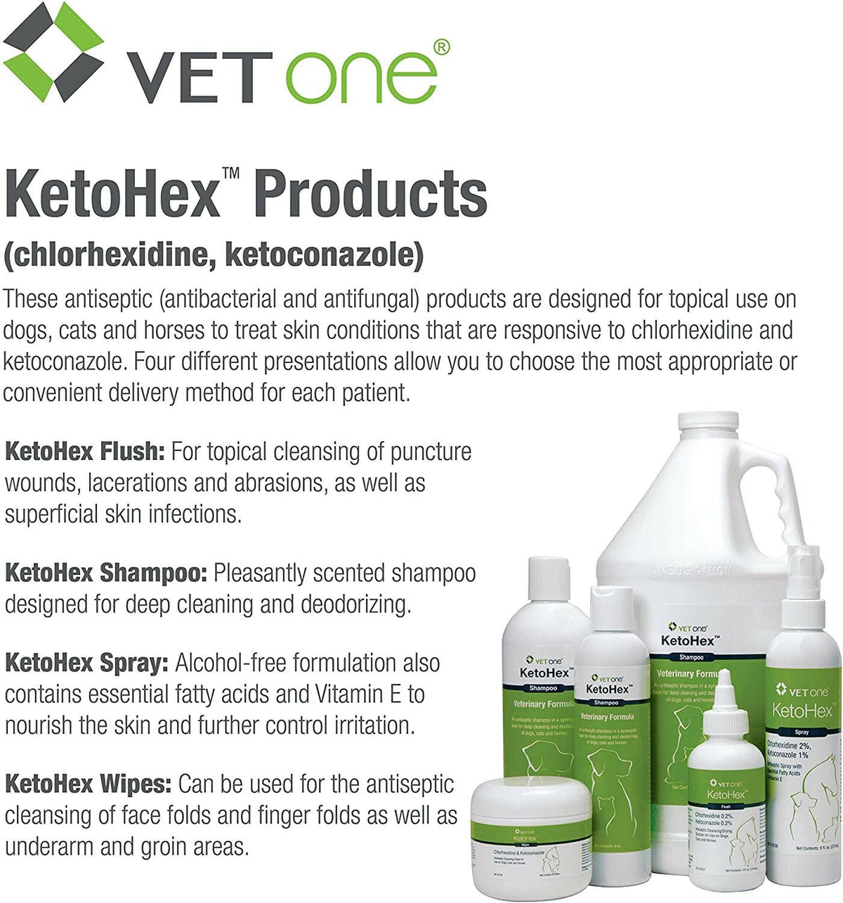 VetOne KetoHex Flush for Dogs, Cats & Horses, 4 fl oz
