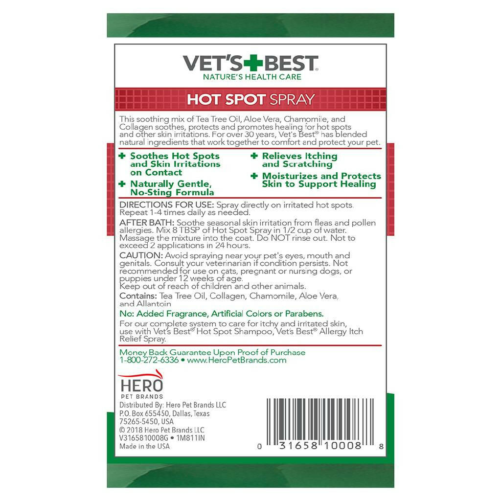 Vet's Best Hot Spot Itch Relief Spray For Dogs