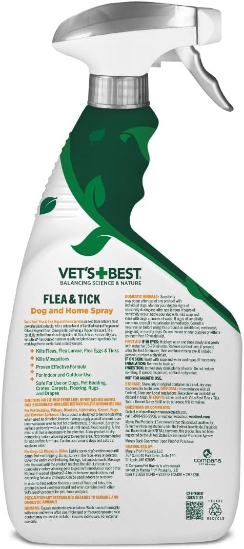 Vet's Best Natural Flea & Tick Dog & Home Spray (32 oz)