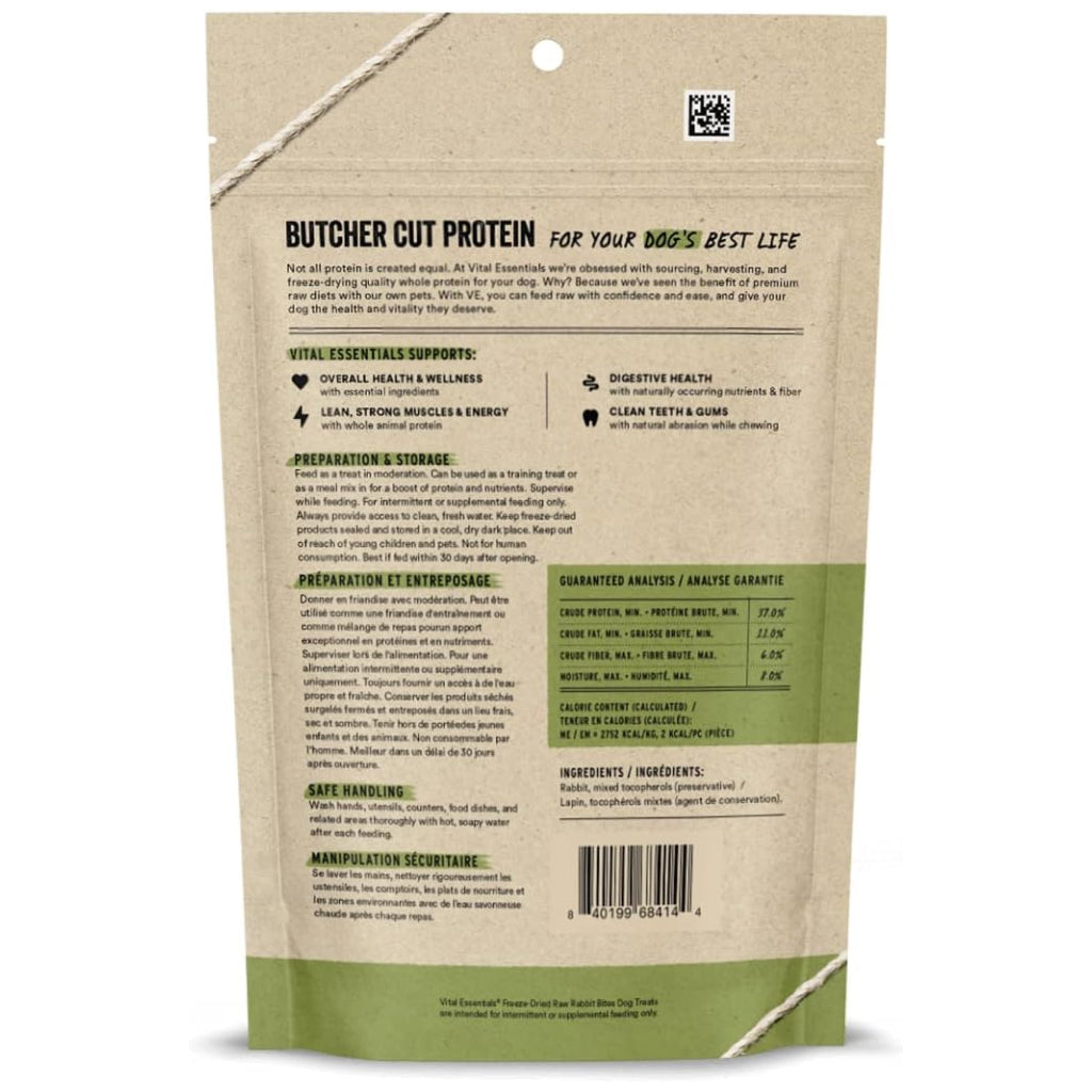 Vital Essentials Freeze-Dried Raw Rabbit Bites Treats For Dogs
