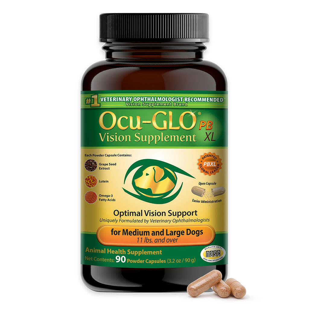 Ocu‑GLO Vision Powder Supplement PBXL for Medium and Large Dogs, 90 ct