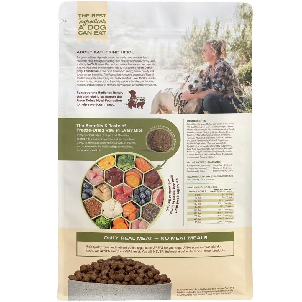 Badlands Ranch Superfood Complete Raw Coated Morsels Beef Dog