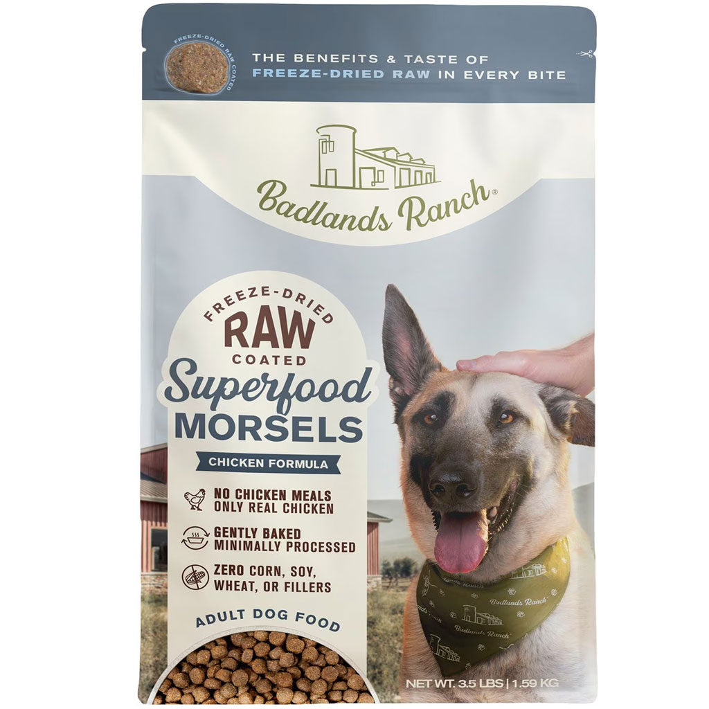 Badlands Ranch Superfood Complete Raw Coated Morsels Chicken Dog
