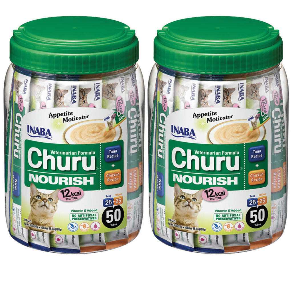 INABA Veterinarian Formula Churu Nourish, Chicken & Tuna Recipe Lickable Treats for Cats