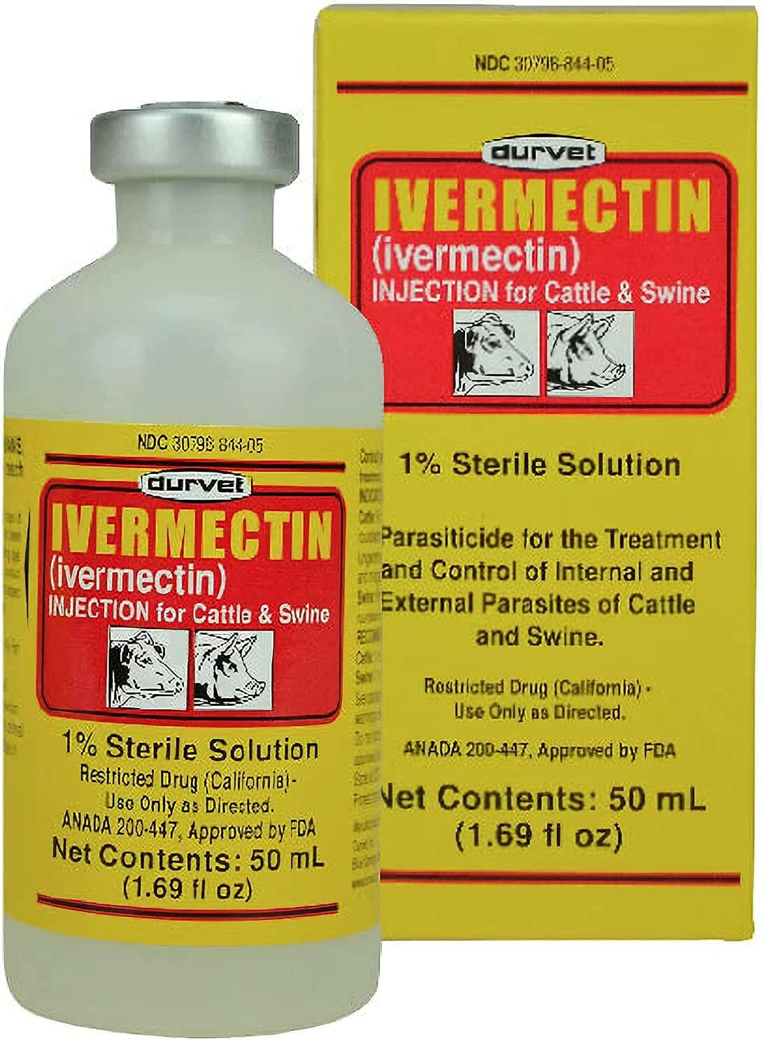 Durvet Ivermectin Injection 1% for Cattles and Swines