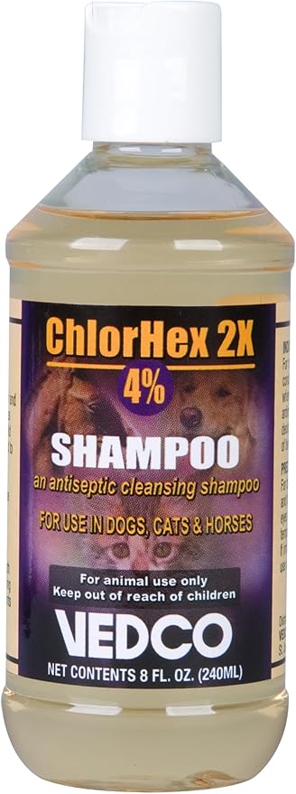 Vedco CHLORHEX 2X, 4% Shampoo 8OZ